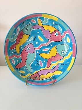 Fiona Collins Handmade Pottery Fish Serving Bowl or Decor Made in Canada